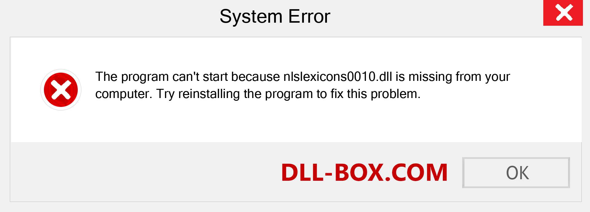  nlslexicons0010.dll file is missing?. Download for Windows 7, 8, 10 - Fix  nlslexicons0010 dll Missing Error on Windows, photos, images