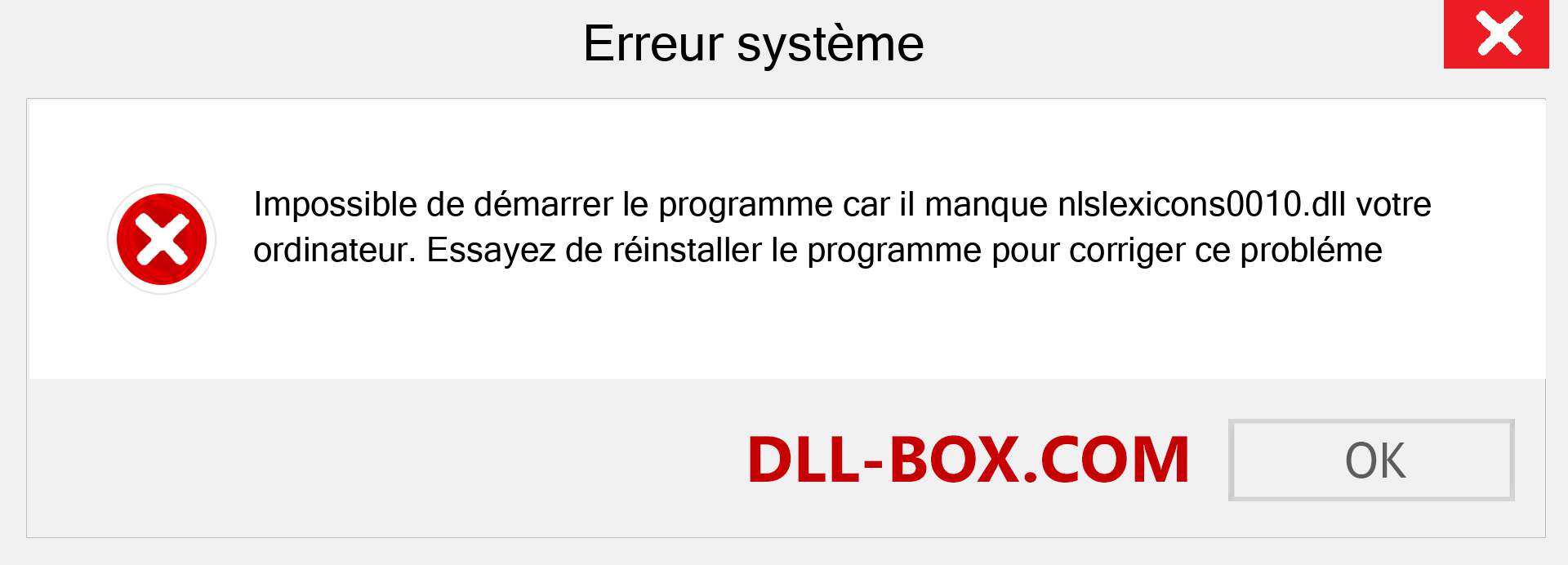 Le fichier nlslexicons0010.dll est manquant ?. Télécharger pour Windows 7, 8, 10 - Correction de l'erreur manquante nlslexicons0010 dll sur Windows, photos, images